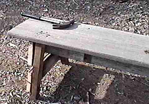 The finished bench makes a useful addition to the garden.