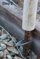  Nail on  2X6 runner to the rebar stakes