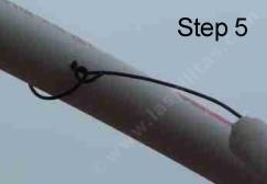 tie the wire tight on the last  piece of pvc