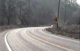 Las Pilitas Road turn off ahead, driving south on Pozo road